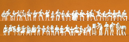 Im Biergarten, 46 unbem. Figuren und Zub.