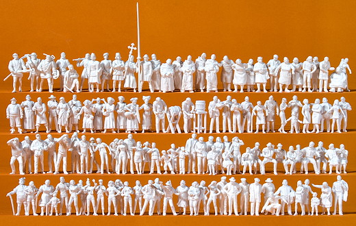Mittelaltermarkt, 125 unbem. Miniaturfig. Bausatz