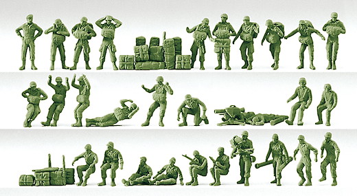 Bundeswehr BRD Fallschirmjäger, 30 unbemalte Fig.