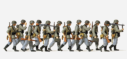 Vorgehende Grenadiere mit MG DR 1939-45