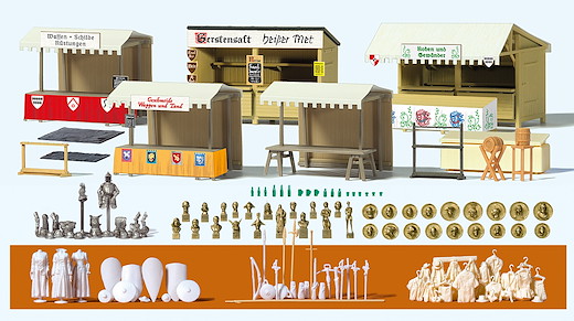Verkaufsstände u. Zub. Mittelaltermarkt, Bausatz