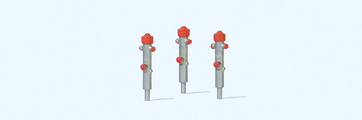 Hydranten silber. 3 Stk. Fertigmodell