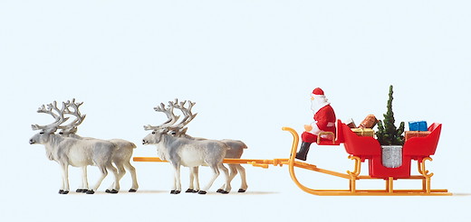 Weihnachtsschlitten mit vier Rentieren