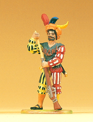 Landsknecht stehend Gewehr ladend