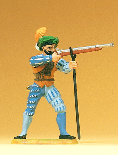 Landsknecht mit Gewehr zielend