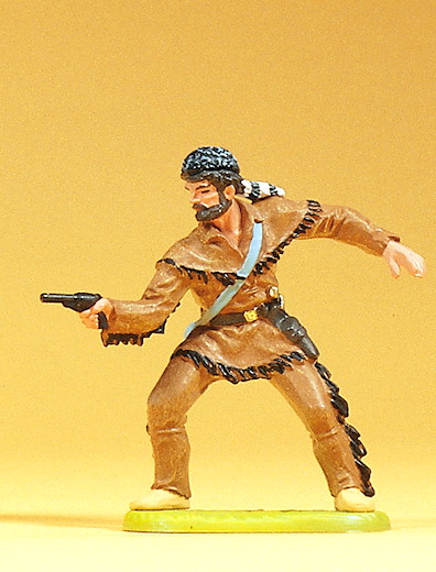Trapper mit Revolver schiesse