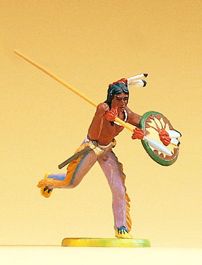 Indianer laufend mit Speer