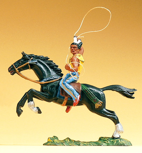 Indianer reitend Lasso werfend