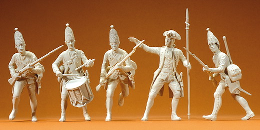 Preussen 1756 Offizier und Mannsch. Stürmend