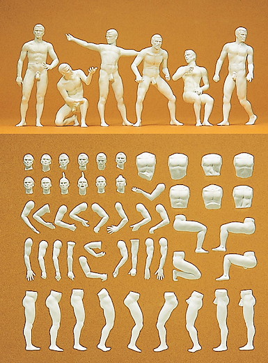 Modellfigur Adam, 6 unbemalte im Bausatz