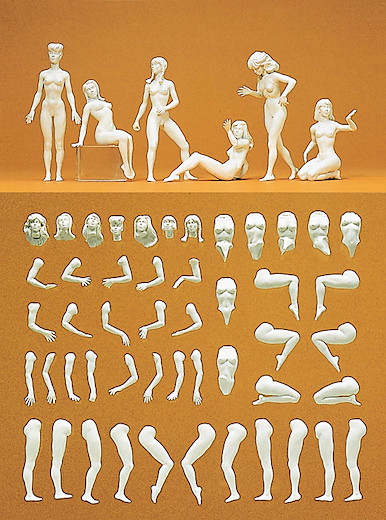 Modellfigur Eva, 7 unbemalte im Bausatz