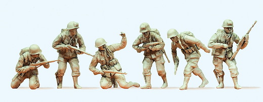 *US-Luftlandetruppen, D-Day 1944, 6 unbemalte Figuren