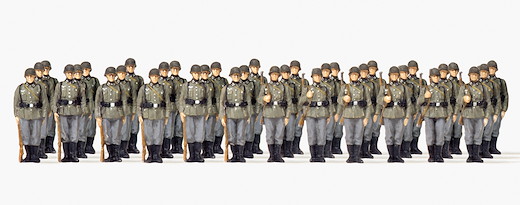 Infanterie angetreten. DR. 36 unbemalte Figuren