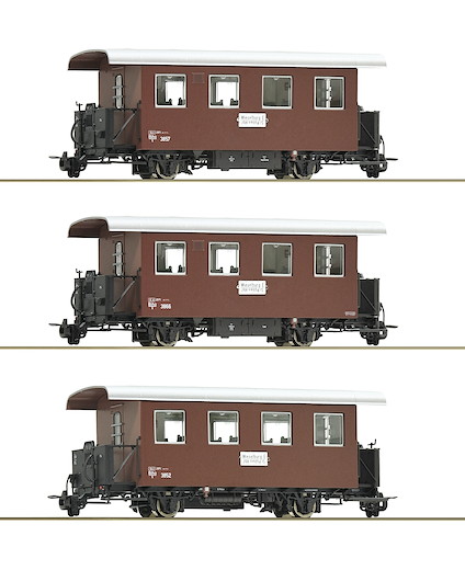 3-tlg. Set: Schmalspur-Personenwagen, ÖBB