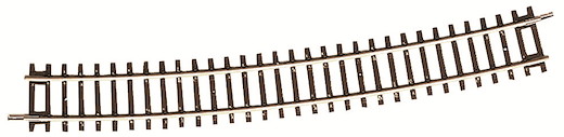 Gebogenes Gleis R10, 15°, 888mm