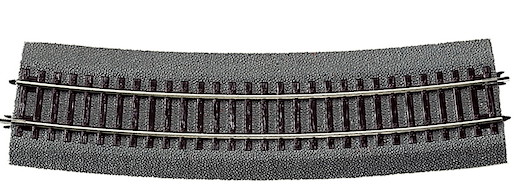 Gebogenes Gleis R9, 15°, 826,4mm