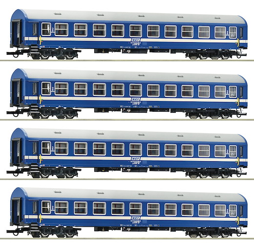 4-tlg. Set: Schnellzugwagen, MAV, GySEV