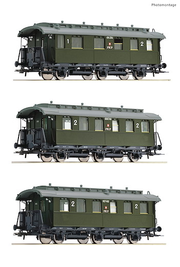 3-tlg. Set: Personenwagen, PKP