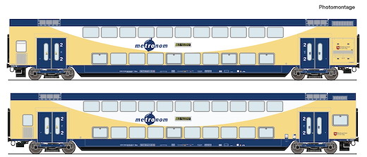 2-tlg. Set: Doppelstockwagen, metronom