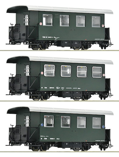 3-tlg. Set: Schmalspur-Personenwagen, ÖBB