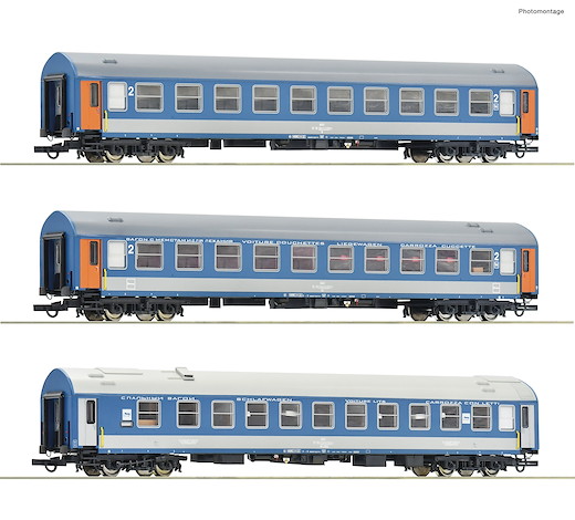 3-tlg. Set 1: Reisezugwagen D 374/375 „Vindobona/Hungaria“, MAV, GySEV