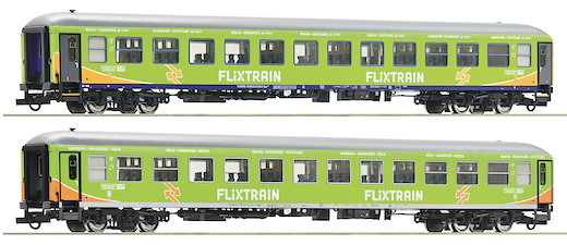 2-tlg. Set: Personenwagen, Flixtrain, Privatbahn