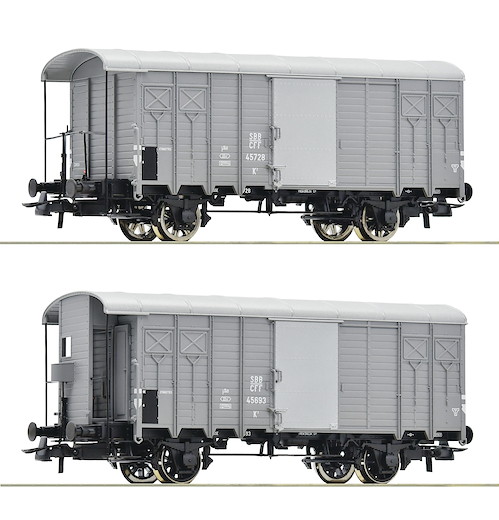 2-tlg. Set: Gedeckte Güterwagen, SBB