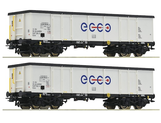 2-tlg. Set: Offene Güterwagen, Ecco Rail, Privatbahn