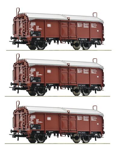 3-tlg. Set: Schiebedachwagen, DB