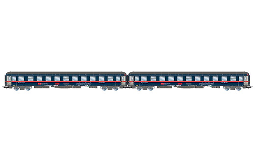 ÖBB/NightJet, 2-teil. Set Liegewagen Bvcmz 248.5, blau, Ep. VI