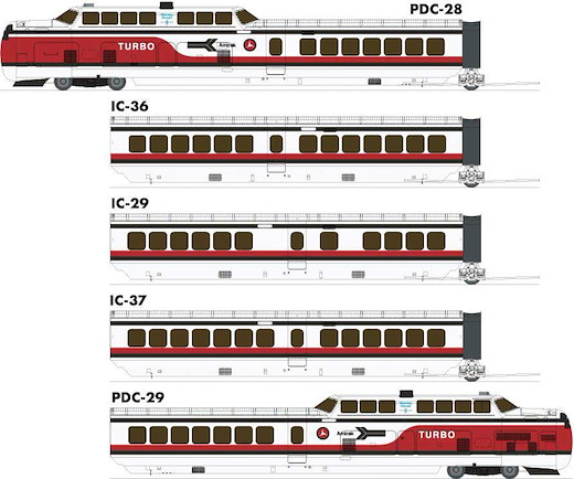 TurboTrain Eary AMTRK 5/, Amtrak