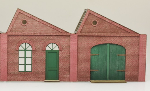 Bausatz Fabrikrelief Basis-Set einstöckig, 2 Module, Ziegelmauer
