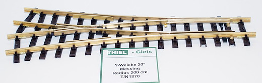 Y-Weiche Messing vernickelt 20° R.2000mm