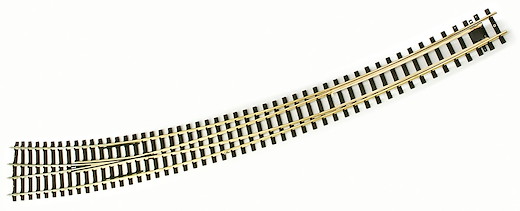 Innenbogenweiche links Messing 28°/21° R.3000/4000mm