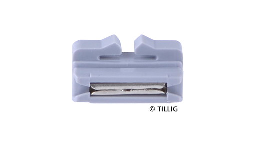 Bettungsgleis grau halbe Schienenverbinder