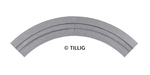 Gebogenes Gleis Asphalt/Beton