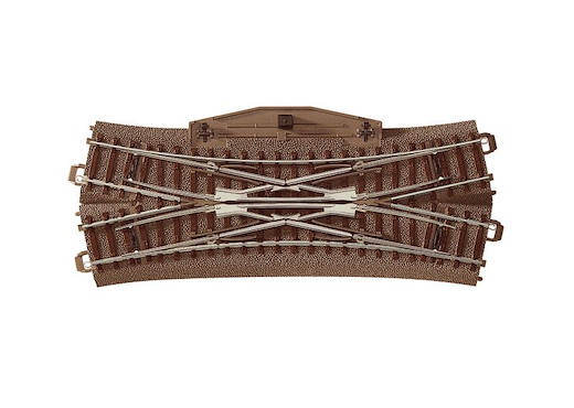 Trix H0 Doppelte Kreuzungsweiche Länge 188,3 mm / Kreuzungswinkel = Bogen 24,3° / Radius 437,5 mm (R