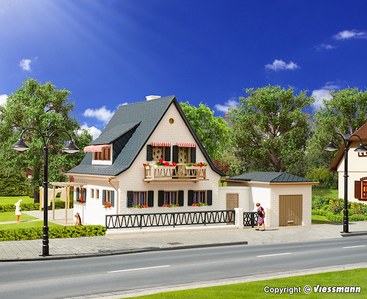 H0 Wohnhaus mit Garage