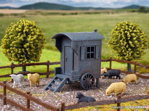 H0 Schäferwagen und Schafherd