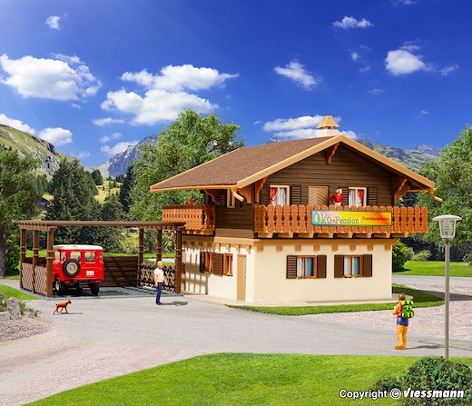 H0 Pension mit Carport