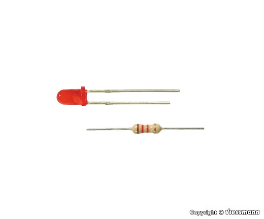 LED rot D: 3 mm, 4 Stk