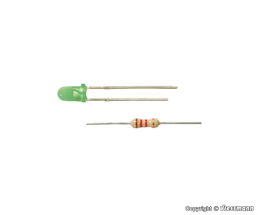 LED gruen D: 3 mm, 4 Stk