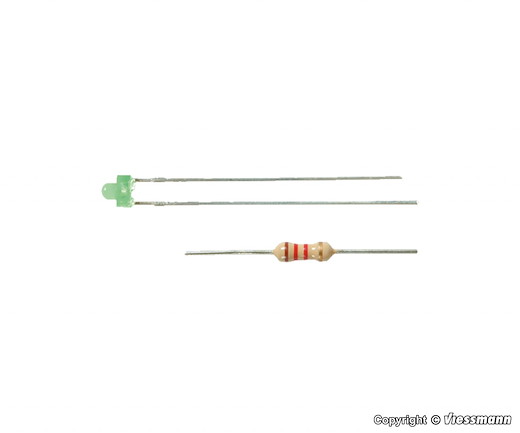 LED gruen D: 1,8 mm, 3 Stueck