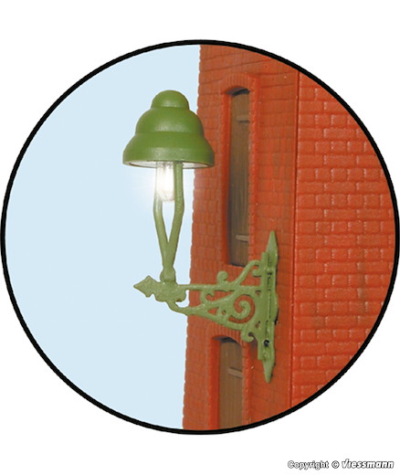 H0 Gas-Wandlaterne, LED warmw