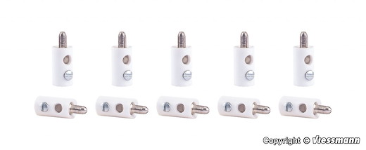 Querlochstecker weiß, 10 Stue