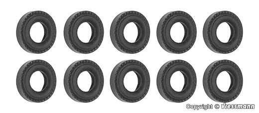 H0 Set Gummireifen, 10 Stück