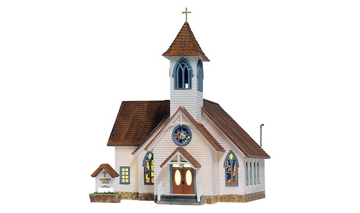 H0  Dorfkirche  ( mit Beleuchtung )