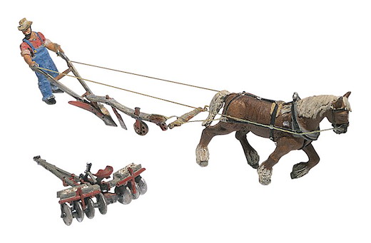 Pflug, Pferd mit Mann