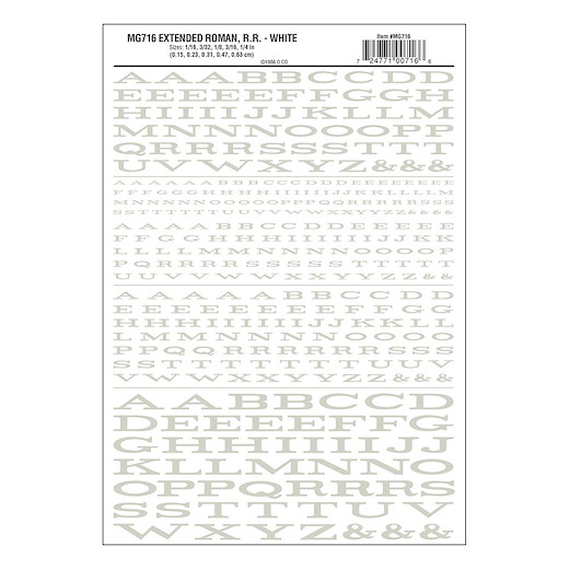 Buchstaben, ausgedehnt,  weiss