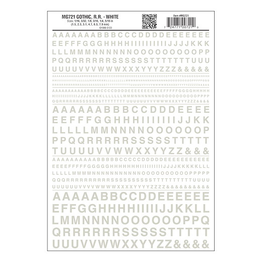 gotische Buchstaben, weiss